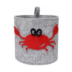 Органайзер для хранения "Корзинка"FUNNY"КРАБ", светло-серый, 17х17х16см EVA