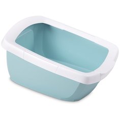 Туалет-лоток Imac Funny с высокими бортами для кошек 62*49,5*33 см пастельно голубой