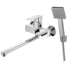 Смеситель DECOROOM DR20043 одноручный для ванны универсальный с поворотным изливом 300 мм