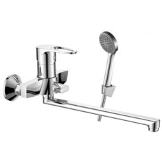 Смеситель DECOROOM DR70043 одноручный для ванны универсальный с поворотным изливом 300 мм
