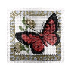 "Klart" набор для вышивания 5-057 "Бабочка бордовая"