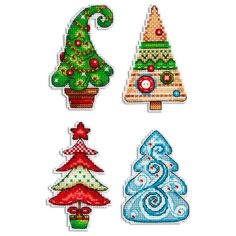 "М.П.Студия" набор для вышивания Р №09 №316 "Новогодние красавицы. Магниты" 6 х 9 см Жар Птица