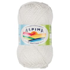 Пряжа Alpina "SHEBBY" 100% хлопок №10 БЕЛЫЙ - 10 мотков по 50 г
