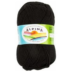 Пряжа Alpina "NANA" 70% хлопок, 30% полиамид №02 ЧЕРНЫЙ - 10 мотков по 50 г