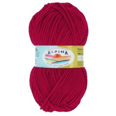 Пряжа Alpina "MARTA" 100% тактифил №021 красный - 5 мотков по 100 г