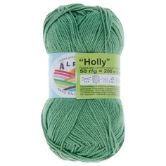 Пряжа Alpina "HOLLY" 100% мерсеризованный хлопок №099 зеленый - 10 мотков по 50 г