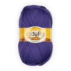 Пряжа Adelia "JESSICA" 67% шерсть, 33% полиэстер №23 фиолетовый - 5 мотков по 100 г