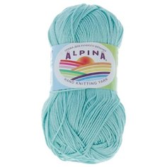 Пряжа Alpina "SATI" 100% мерсеризованный хлопок №063 св.бирюзовый - 10 мотков по 50 г