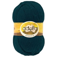 Пряжа Adelia "JESSICA" 67% шерсть, 33% полиэстер №16 т.зеленый - 5 мотков по 100 г