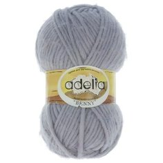 Пряжа Adelia "BENNY" 100% шерсть №723 св.серый (меланж) - 5 мотков по 100 г