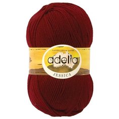 Пряжа Adelia "JESSICA" 67% шерсть, 33% полиэстер №07 бордовый - 5 мотков по 100 г