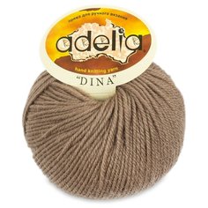 Пряжа Adelia "DINA" 100% шерсть №25 св.коричневый - 10 мотков по 50 г