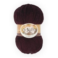 Пряжа Adelia "MARCUS" 60% полиэстер, 40% шерсть №23 т.бордовый - 5 мотков по 100 г