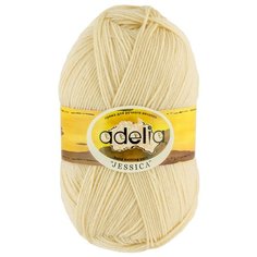 Пряжа Adelia "JESSICA" 67% шерсть, 33% полиэстер №19 экрю - 5 мотков по 100 г
