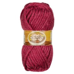 Пряжа Adelia "FAST" 78% акрил, 22% шерсть №07 бордовый - 3 мотка по 150 г