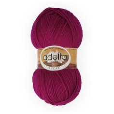 Пряжа Adelia "LUCAS" 70% шерсть, 30% акрил №10 малиновый - 5 мотков по 100 г