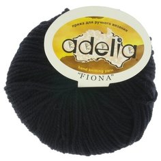 Пряжа Adelia "FIONA" 50% шерсть, 50% акрил №622 ЧЕРНЫЙ - 10 мотков по 50 г