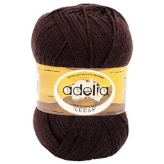 Пряжа Adelia "LUCAS" 70% шерсть, 30% акрил №30 т.коричневый - 5 мотков по 100 г