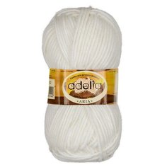 Пряжа Adelia "ARIA" 100% акрил №02 БЕЛЫЙ - 5 мотков по 100 г