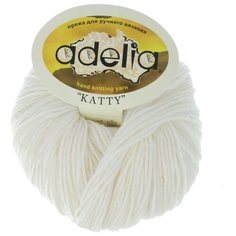 Пряжа Adelia "KATTY" 100% шерсть №01 БЕЛЫЙ - 10 мотков по 50 г