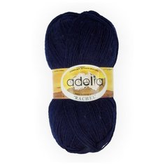 Пряжа Adelia "RACHEL" 90% шерсть, 10% полиэстер №14 т.синий - 5 мотков по 100 г