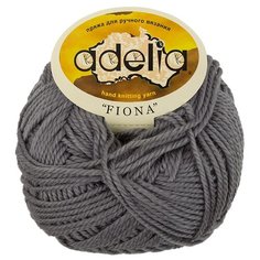 Пряжа Adelia "FIONA" 50% шерсть, 50% акрил №510 серый - 10 мотков по 50 г