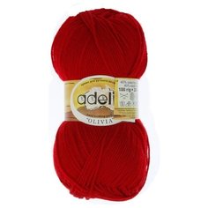 Пряжа Adelia "OLIVIA" 60% акрил, 40% шерсть №11 красный - 5 мотков по 100 г