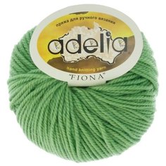 Пряжа Adelia "FIONA" 50% шерсть, 50% акрил №416 яр.зеленый - 10 мотков по 50 г