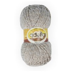 Пряжа Adelia "NELLY" 70% шерсть, 30% акрил №05 св.серый-бежевый (меланж) - 5 мотков по 100 г