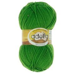 Пряжа Adelia "OLIVIA" 60% акрил, 40% шерсть №10 зеленый - 5 мотков по 100 г