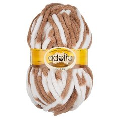 Пряжа Adelia "DOLLY" 100% полиэстер №17 бело-бежевый - 5 мотков по 100 г