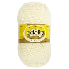 Пряжа Adelia "LUCAS" 70% шерсть, 30% акрил №01 БЕЛЫЙ - 5 мотков по 100 г