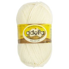 Пряжа Adelia "OLIVIA" 60% акрил, 40% шерсть №01 БЕЛЫЙ - 5 мотков по 100 г