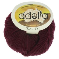 Пряжа Adelia "KATTY" 100% шерсть №08 бордовый - 10 мотков по 50 г