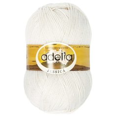 Пряжа Adelia "JESSICA" 67% шерсть, 33% полиэстер №01 БЕЛЫЙ - 5 мотков по 100 г