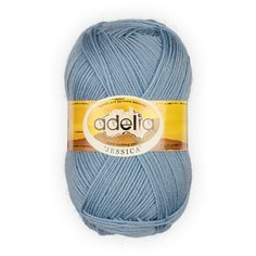 Пряжа Adelia "JESSICA" 67% шерсть, 33% полиэстер №22 голубой - 5 мотков по 100 г