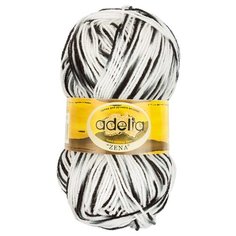 Пряжа Adelia "ZENA" 100% акрил №79 белый,серый,черный - 5 мотков по 100 г