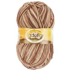 Пряжа Adelia "ZENA" 100% акрил №90 бежевый-коричневый-красно-коричневый - 5 мотков по 100 г