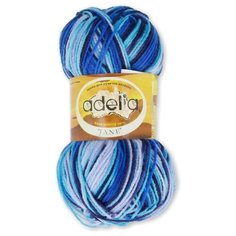 Пряжа Adelia "JANE" 100% акрил №14 бл.голубой-яр.голубой-синий - 10 мотков по 50 г