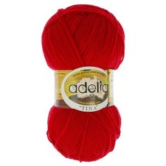 Пряжа Adelia "TINA" 100% акрил №024 красный - 5 мотков по 100 г