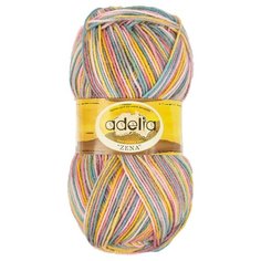 Пряжа Adelia "ZENA" 100% акрил №94 розовый-св.серый-желтый-св.бирюзовый - 5 мотков по 100 г