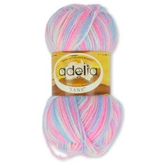 Пряжа Adelia "JANE" 100% акрил №03 бл.желтый-яр.розовый-голубой - 10 мотков по 50 г