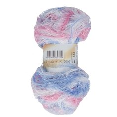 Пряжа Visantia "TRAFKA" меланжевая 100% полиэстер №1050 голубой/розовый - 5 мотков по 100 гр