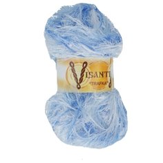 Пряжа Visantia "TRAFKA" меланжевая 100% полиэстер №3327 белый/св.голубой/голубой - 5 мотков по 100 гр