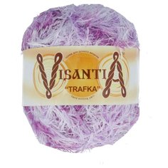 Пряжа Visantia "TRAFKA" меланжевая 100% полиэстер №2220 белый/сиреневый/фиолетовый - 5 мотков по 100 гр