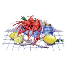 Набор для вышивания Раки, лён 26 ct 30 x 40 см 14-079 EVA Rosenstand