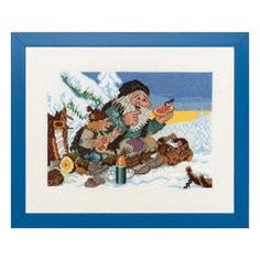Набор для вышивания Зимний пикник, лён 26 ct 28 х 35 см 14-270 EVA Rosenstand