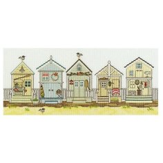 Набор для вышивания New England – Beach Huts (Пляжные домики) XSS7 38x16 см Bothy Threads