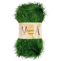 Пряжа Visantia "TRAFKA" 100% полиэстер №0041 яр.зеленый - 5 мотков по 100 гр