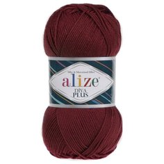 Пряжа для вязания Ализе Diva Plus (100% микрофибра акрил) 5х100г/220м цв.057 бордовый Alize